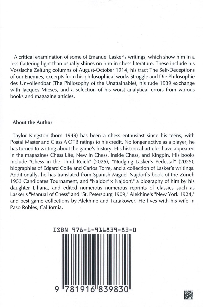 euroschach's tweet image. Neu 😃♟️bei Euro Schach in Dresden ist Taylor Kingstons &quot;Nudging Lasker&apos;s Pedestal&quot;: euroschach.de/taylor-kingsto…

Wir wünschen einen schönen Mittwoch! 👋#schach #Chess #lasker #weltmeister #Mittwoch