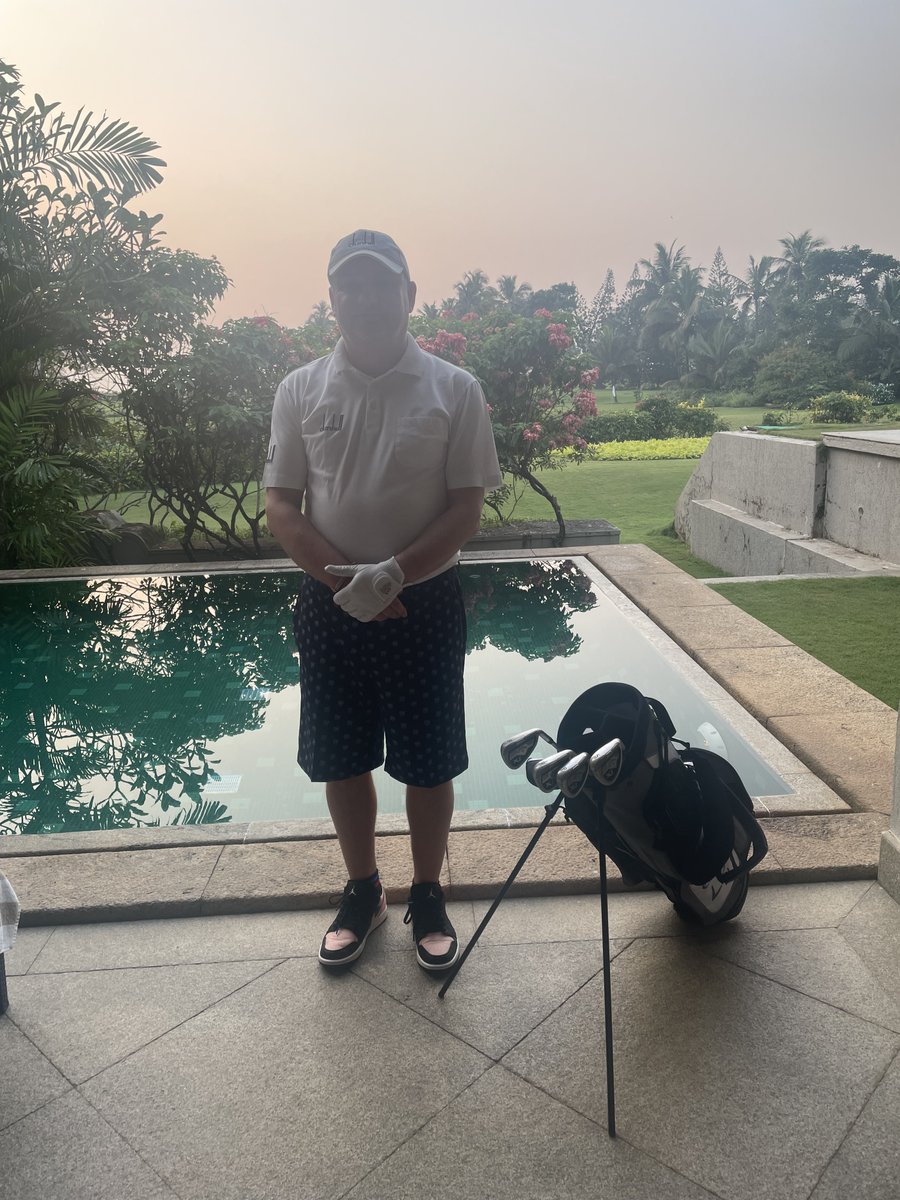 GtLearning's tweet photo. Having a great time in India. Great resort and people. My lovely wife is stunning as always. G.A.T Golf ⛳🇮🇳 https://t.co/IKMxRwrld5