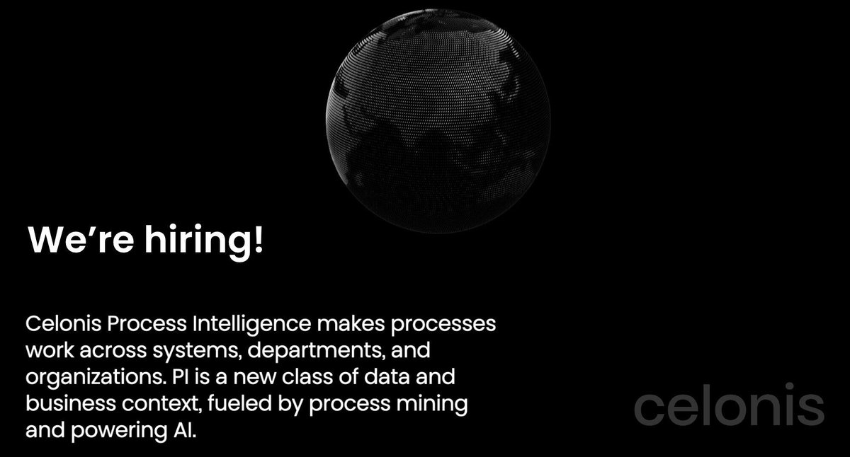 ankitsharma_007's tweet image. 🚀  We are hiring a 𝐒𝐞𝐧𝐢𝐨𝐫 𝐅𝐫𝐨𝐧𝐭𝐞𝐧𝐝 𝐄𝐧𝐠𝐢𝐧𝐞𝐞𝐫 at @Celonis India. 🚀 

This is an incredible opportunity to be at the frontier of frontend development, creating beautiful, high-performant experiences that extend our cutting-edge Process Observability 🇮🇳