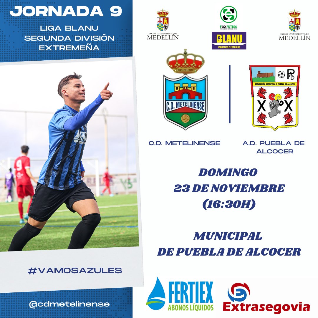 🔵 TOD@S A PUEBLA DE ALCOCER 🔵

 💥 Este domingo visitamos al <a href="/AdPuebla/">AD PUEBLA DE ALCOCER</a> en una complicada salida donde debemos conseguir la victoria para mantenernos en la pelea.

➡️ El equipo está en buena dinámica a pesar de las lesiones y buscará traerse los 3 puntos. 

💙 VAMOS AZULES
