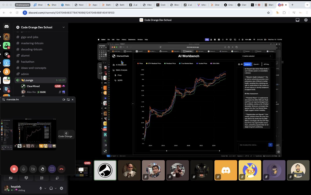 CodeOrangeDevs's tweet image. What a nice vibe coding session we had with @clearmined1 who showcased how he built his bitcoin websites only with a few sentences. Join us next month!