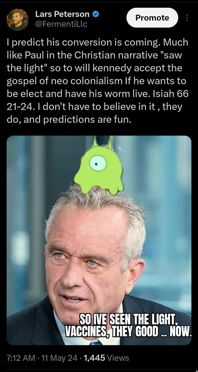I warned you which kind of worm was in the apple.  Risked being labeled a "chaos agent" in doing so, before the election, if you support RFKjr you now support Suzie Wiles (Ballard Parteners, PebbleMine, etc).. how bought those NeoColonialism apples? 

x.com/FermentiLlc/st…