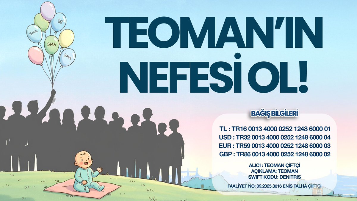 Bu dünyada bir bebeğin nefesi, bizim vicdanımıza emanet…
Teoman’ın zamanı hızla tükenirken, onun umudu biziz.

Bir RT , bir yardım küçücük gelebilir ama Teoman için bir ömür demek.
Ne olur bu sese kayıtsız kalmayın. ❄️
#KarTanesiOl