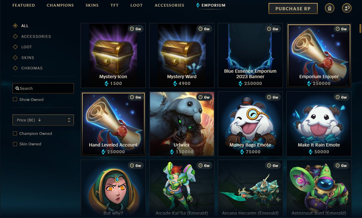 LeagueOfLeaks's tweet image. The Blue Essence Emporium IS OUT NOW ‼️

Available until January 7, 2026.
