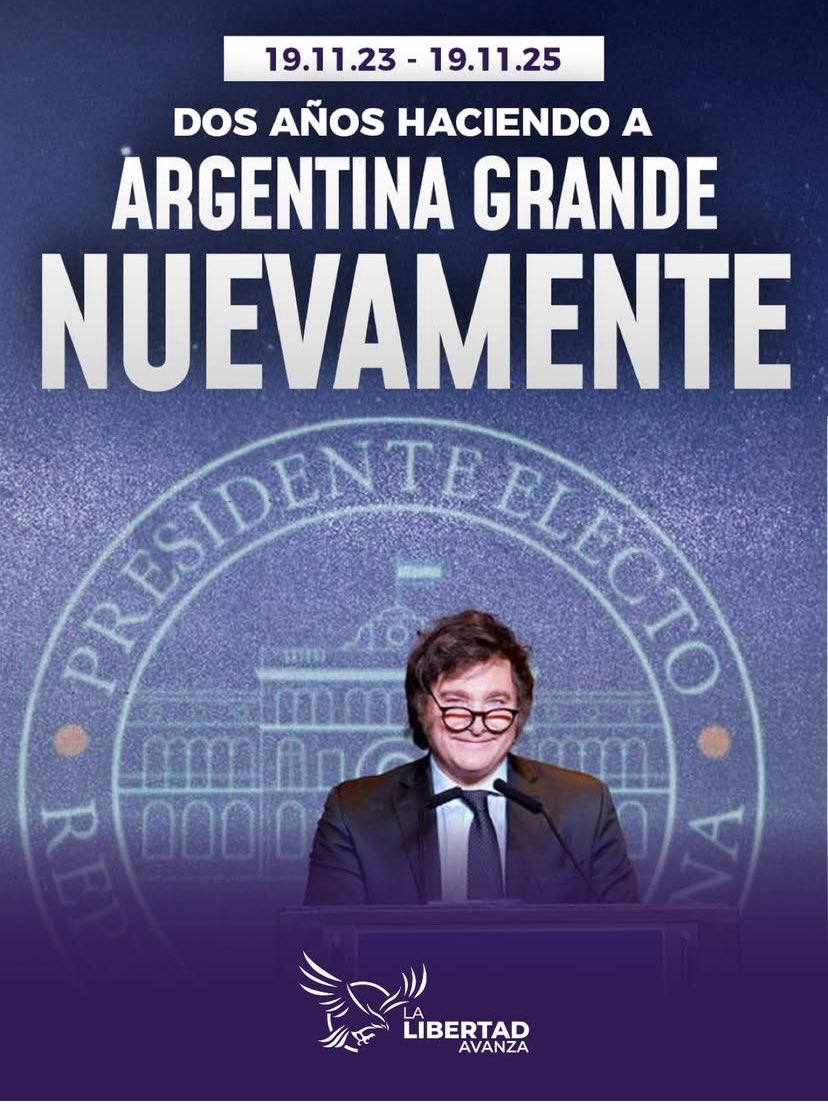 Dos años del Renacimiento Argentino. 
Dos años del cambió de rumbo.
Dos Años del despertar 
Dos años de revolución cultural , ética y moral. VIVA LA LIBERTAD CARAJO!