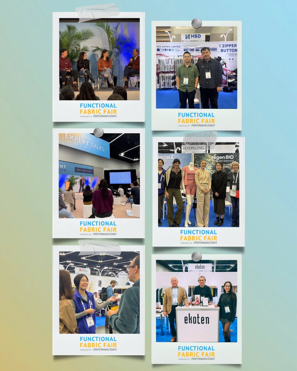 FunctionalFF's tweet image. Functional Fabric Fair Fall, as seen through your lens 🤳

📸: Ambercycle, @Kingwhale_Corp, Sydney Chura, @Microban,  @hyosungnhausa, &amp;amp; Ekoten Fabrics
