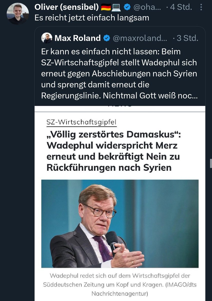 Wadephul der letzte CDUler mit Anstand und natürlich hassen ihn alle twitter CDUler