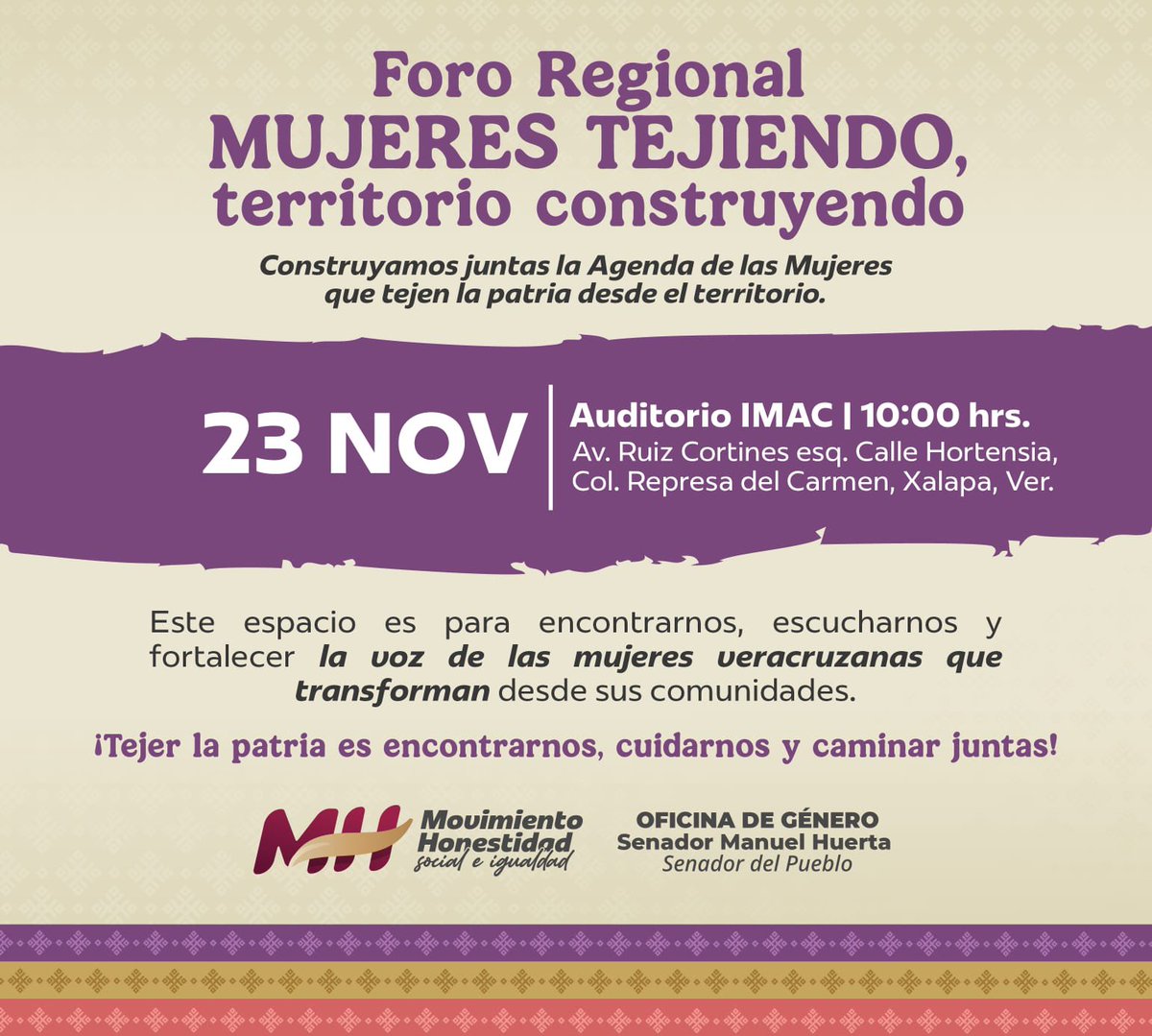 CristopherAlarc's tweet image. #TejedorasdelaPatria #Foro #Abierto 🧶 🪡 
#Domingo 2️⃣3️⃣ #Noviembre @ManuelHuertaLdG