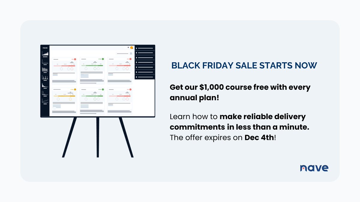 NaveHQ's tweet image. Psst! We’re having a Black Friday Sale!

From now until Dec 4th, when you subscribe to any annual plan at Nave, you’ll also get access to our premium $1,000 digital course - free! → getnave.co/4nZiKxz

#NavigateYourFlow #Kanban #BlackFriday2025 #LimitedTimeOffer