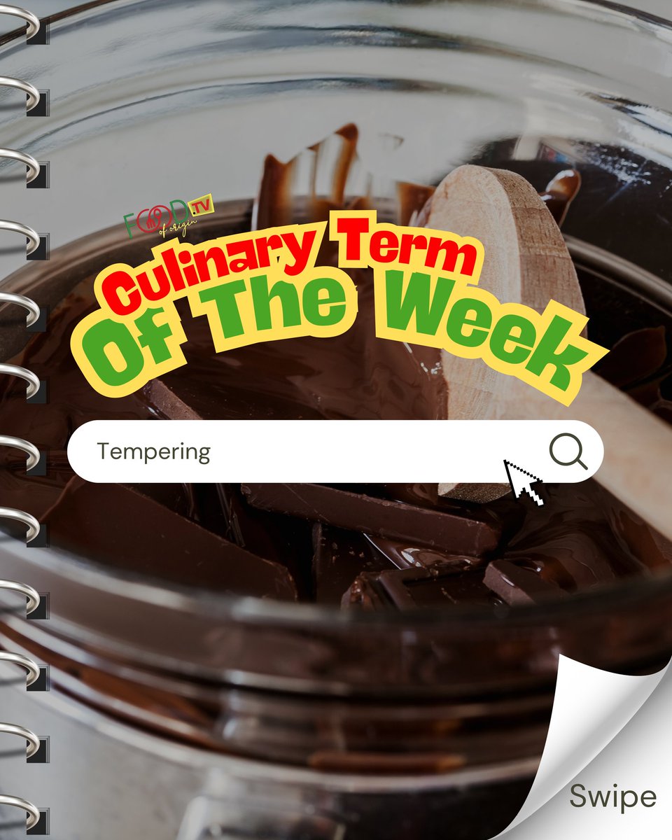 Foodoforiginn's tweet image. Culinary Term of the Week: Tempering

It’s the secret behind silky sauces, glossy chocolate, and perfectly balanced flavors.
A small step that makes a big difference in the kitchen! ✨

#foodoforigin #tempering101 #kitchenbasics #foodeducation #cheftips
