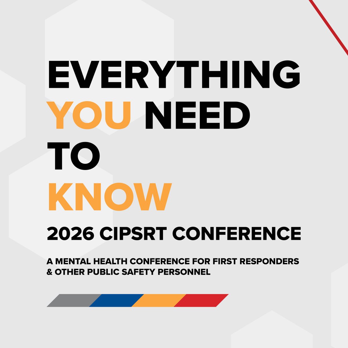 CIPSRT_ICRTSP's tweet image. 🌟 Early Bird Reminder 🌟 
 
The 2026 CIPSRT Conference is your chance to connect, learn &amp;amp; grow with the public safety community. 
 
👮‍♀️ Who attends? PSP, leaders, families, researchers &amp;amp; clinicians 
💡 Why attend? Build connections, gain insights &amp;amp; discover tools to support…