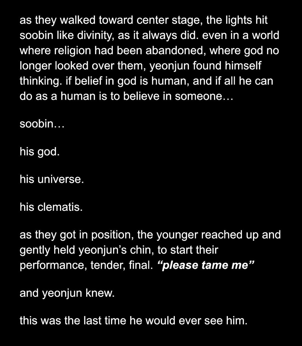 alnst au for #wipwed
in a dystopian future, aliens have enslaved humanity. those with singing abilities are forced to participate in competition for survival. only one can come out, losers are executed on stage. together, two lovers, ynbn, face their destiny.