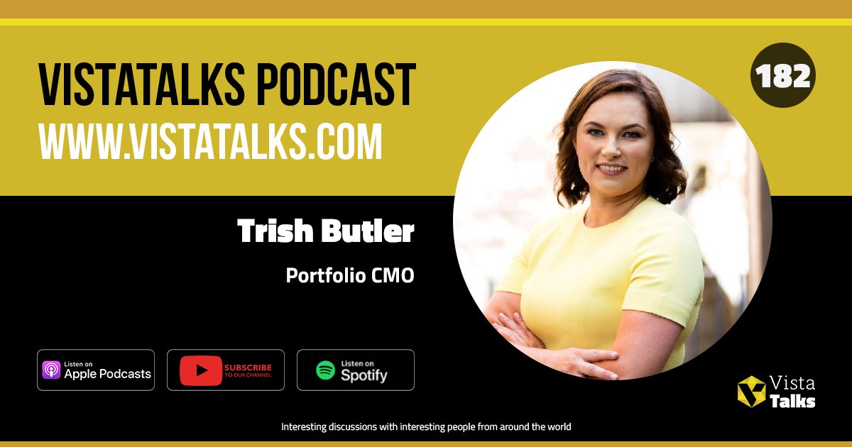 Trish Butler joined Host Simon Hodgkins to discuss insights on brand strategy, digital transformation, leadership, and the ever-evolving role of marketing in an AI-driven world. vistatalks.com/episode-182-tr… 
#BrandingStrategy #MarketingLeadership #AIinmarketing