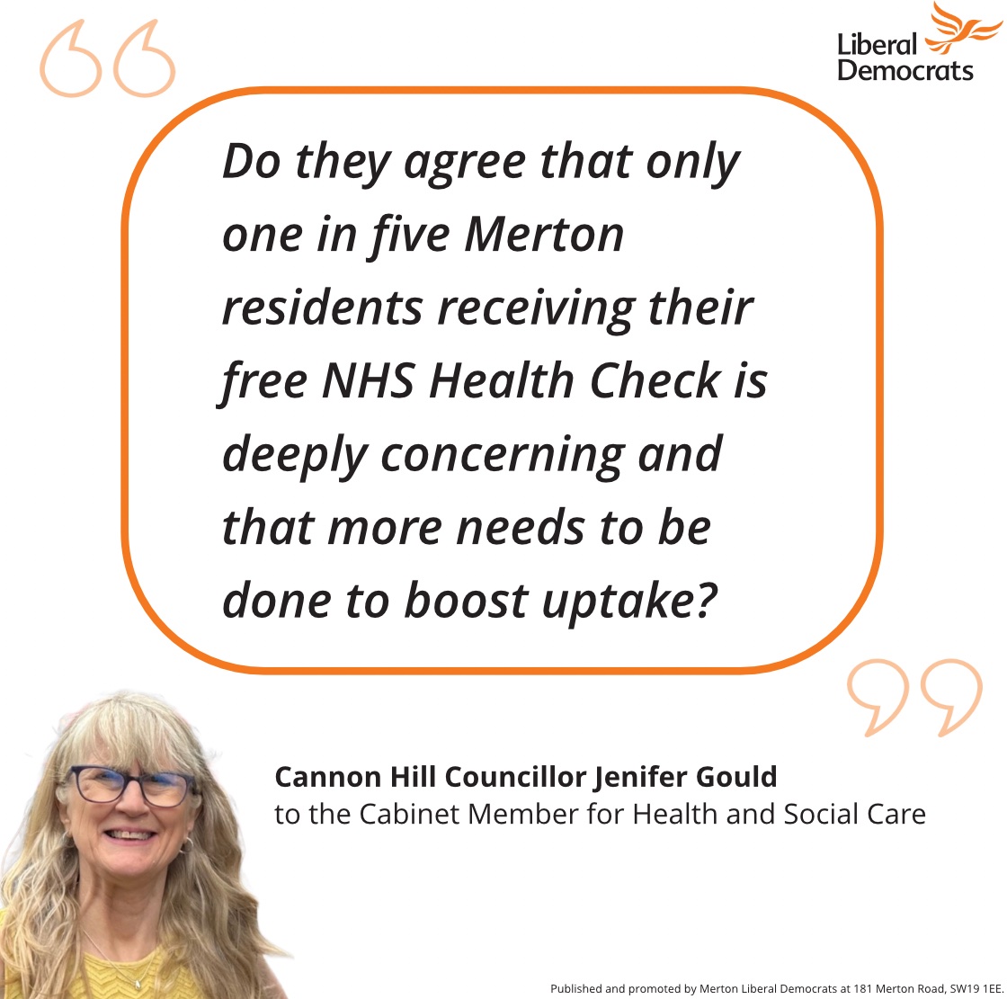 It’s shocking that uptake for free NHS Health Checks in Merton is barely half the London average.

Councils have a responsibility for residents’ uptake. 

Tonight, we’re asking <a href="/MertonLabour/">Merton Labour</a> how this rate can be improved.