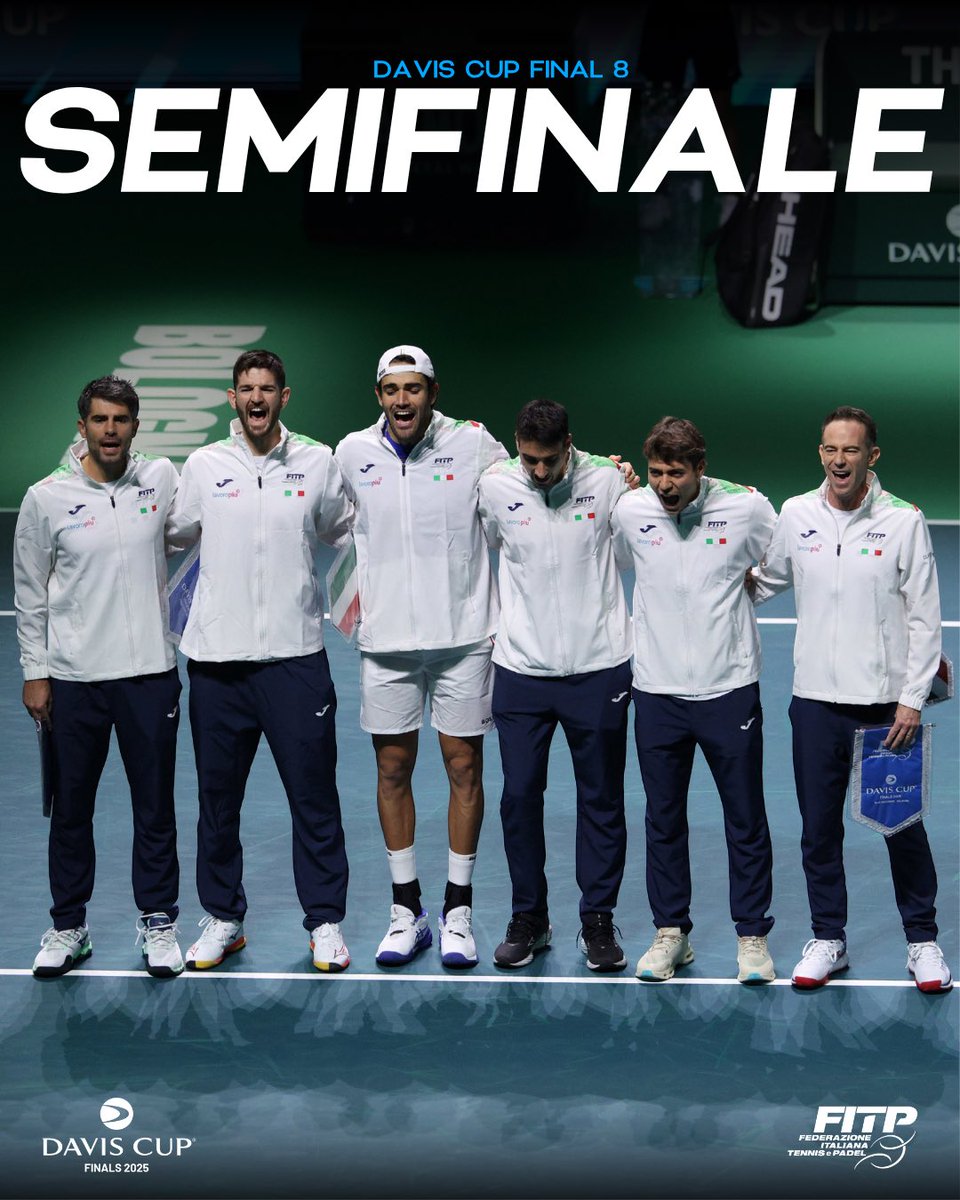 Che esordio, che Bologna, che Italia 💙👏

Con le vittorie di Berrettini e Cobolli e il calore della SuperTennis Arena eliminiamo l’Austria 2-0! La difesa del titolo continuerà venerdì in semifinale con il Belgio 💪

#DavisCup