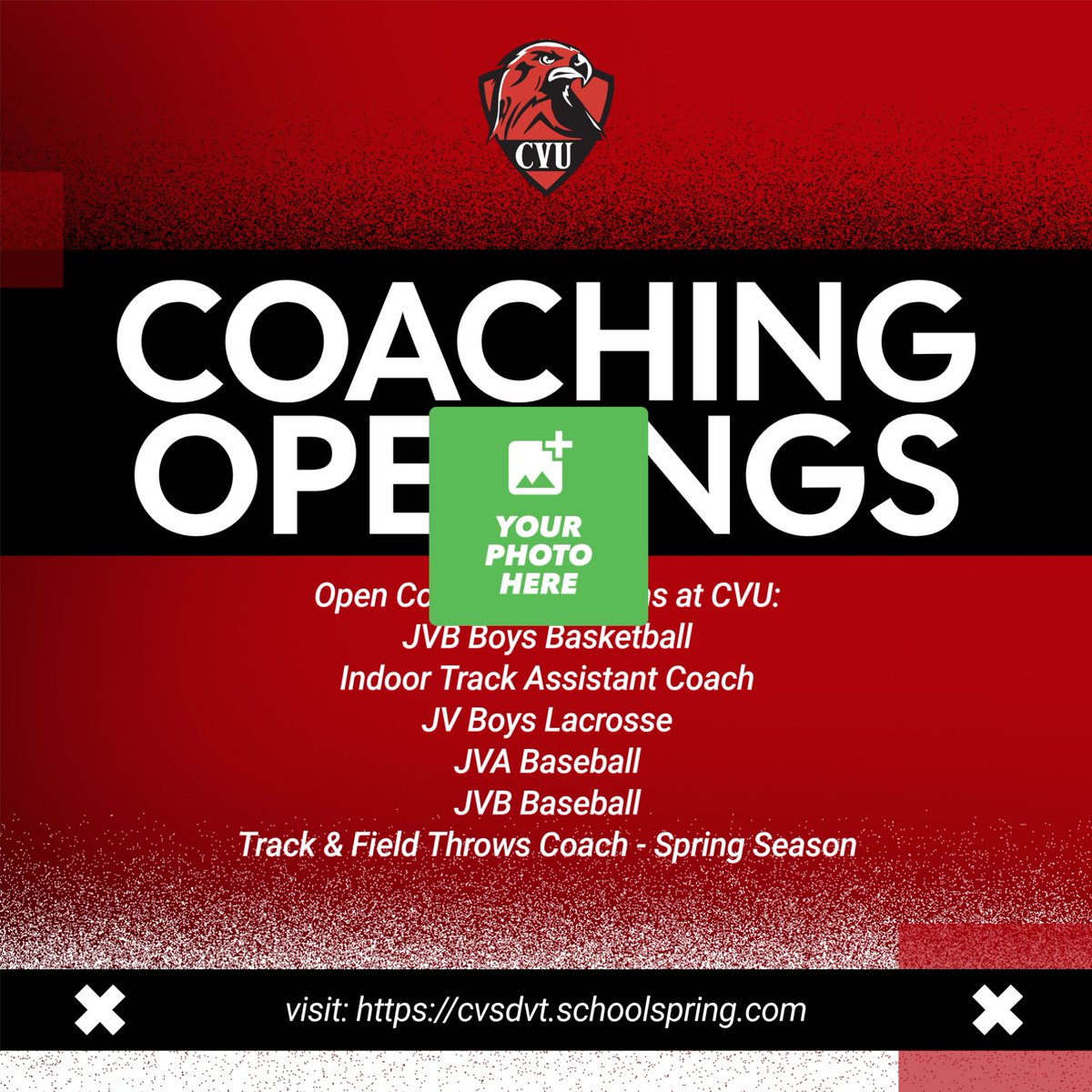 CVU has some open Coaching Positions for the remainder of the 2025-26 school year.  Interested applicants should email cvuactivities@cvsdvt.org for more information, or apply on School Spring