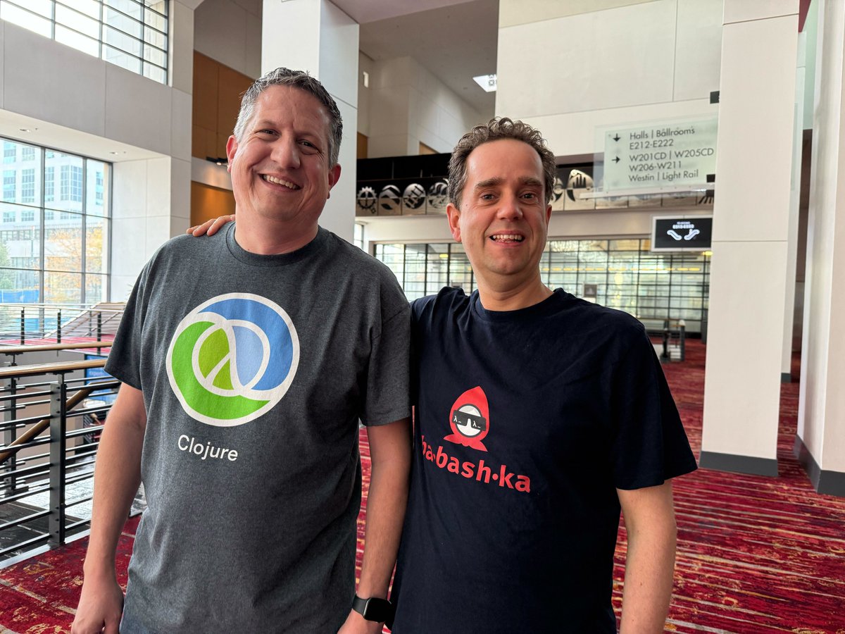 borkdude's tweet image. The DevRels of #clojure and #babashka!