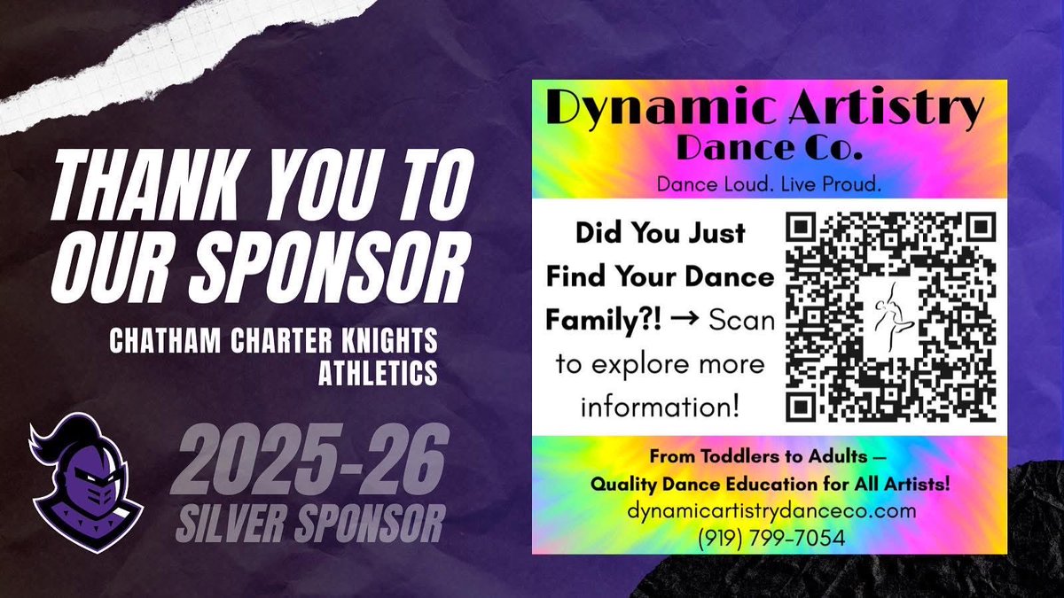 We’re thrilled to welcome Dynamic Artistry Dance Co. as a Silver Sponsor for our Athletic Boosters! Their passion for movement, creativity, and community makes them the perfect partner to support our student-athletes both on and off the field. Thank you, Dynamic Artistry! ⚔️