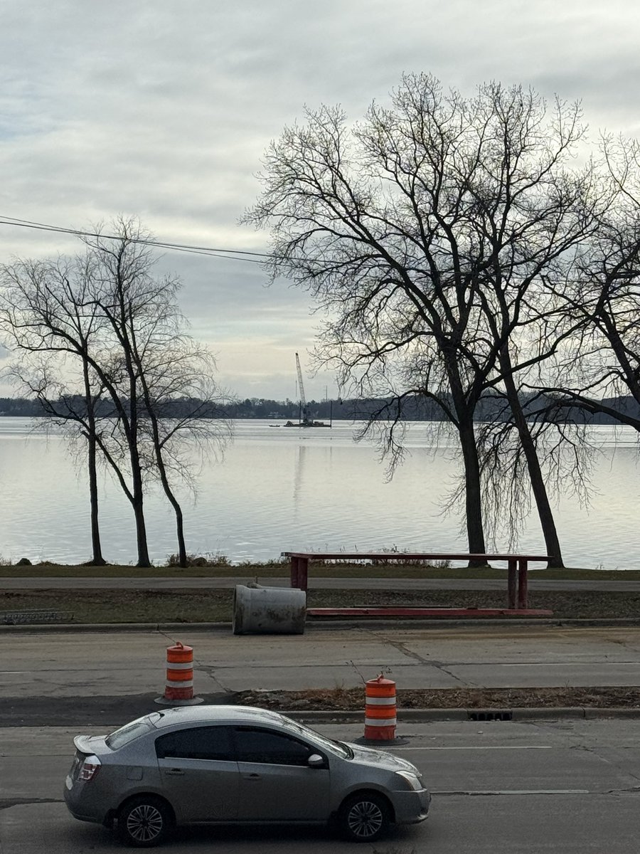 WOW! Crane barge spotted on Lake Monona. You never know what you’re gonna see! -CM