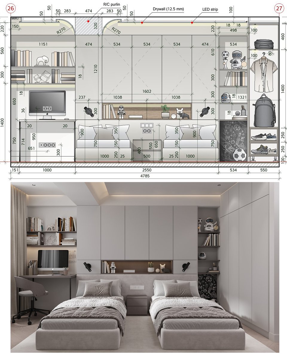 Interiorarchdes's tweet image. Some Interior Wall Elevations Basic Dimensions