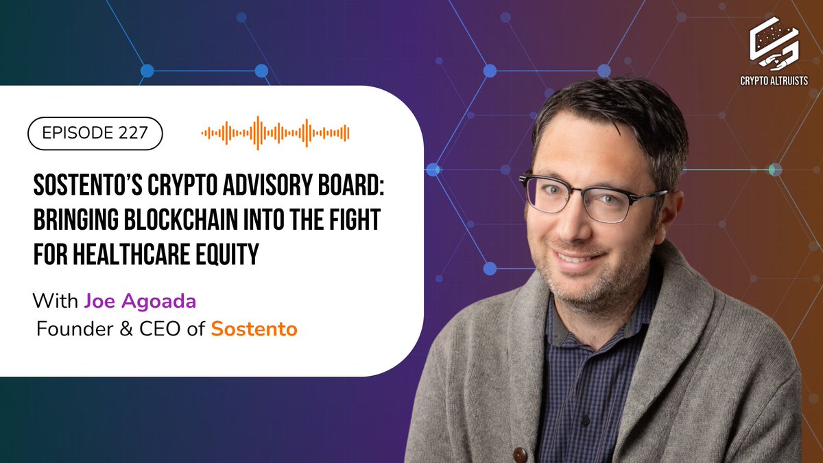 Crypto_Altruism's tweet image. What happens when a nonprofit fighting for health equity teams up with crypto builders?❤️‍🩹🤝

We sat down w/ @joeagoada to explore @Sostento&apos;s new Crypto Advisory Board &amp;amp; how YOU can get involved in leveraging Web3 to improve health access 🩺🌐

🎧Listen: cryptoaltruists.com/blog/crypto-al……