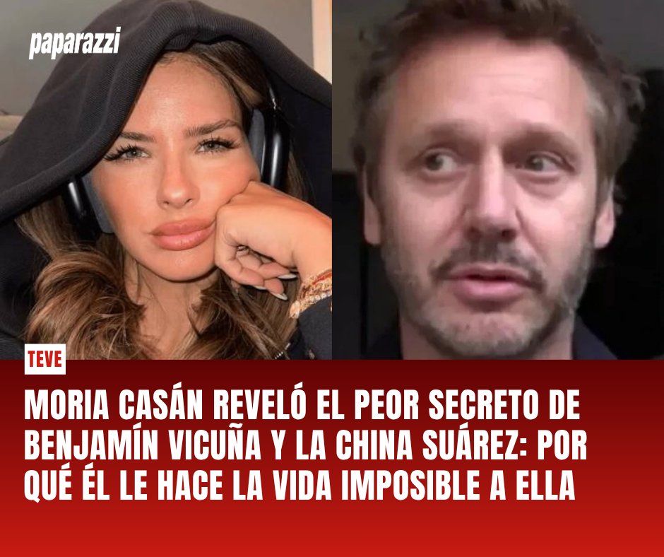 VENTILÓ TODO😱💣 Después del reportaje que le hizo el lunes, Moria Casán entró en confianza con la actriz y no solo sabe todo sobre su relación con Benjamín Vicuña: para mejor, lo cuenta.

🔗Enterate qué dijo: paparazzi.com.ar/romances/moria…