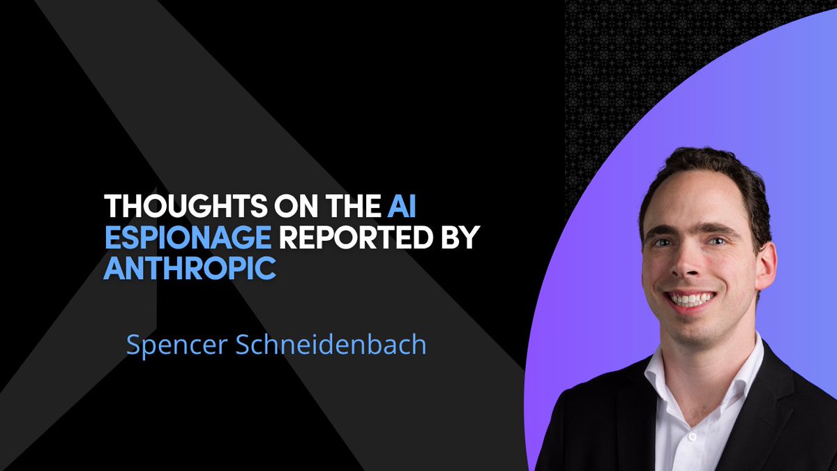 AvironSoftware's tweet image. 🔔 New from Spencer Schneidenbach: a quick breakdown of the AI-driven espionage attack Anthropic uncovered and why it matters for anyone building with AI.

🔗 schneidenba.ch/thoughts-on-th…
#AI #Cybersecurity #LLMSecurity #aviron