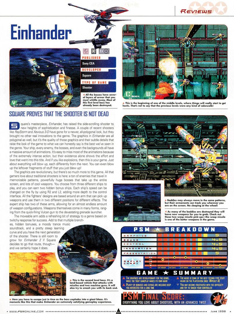 PSM #10, June '98 - The review of 'Einhander'.  
 ift.tt/M2hb0mR