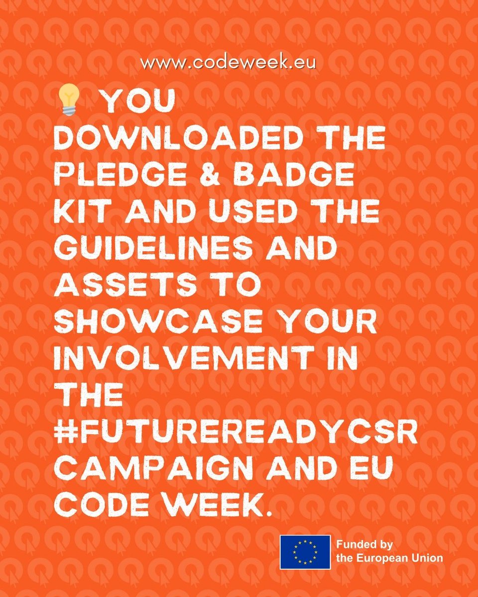 CodeWeekEU's tweet image. Empowering Industry Leaders through EU Code Week’s #FutureReadyCSR Campaign
Explore more and get involved:
 codeweek.eu/future-ready-c…