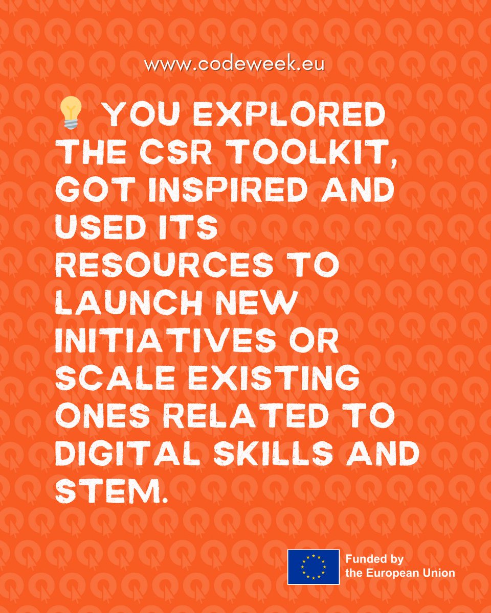 CodeWeekEU's tweet image. Empowering Industry Leaders through EU Code Week’s #FutureReadyCSR Campaign
Explore more and get involved:
 codeweek.eu/future-ready-c…