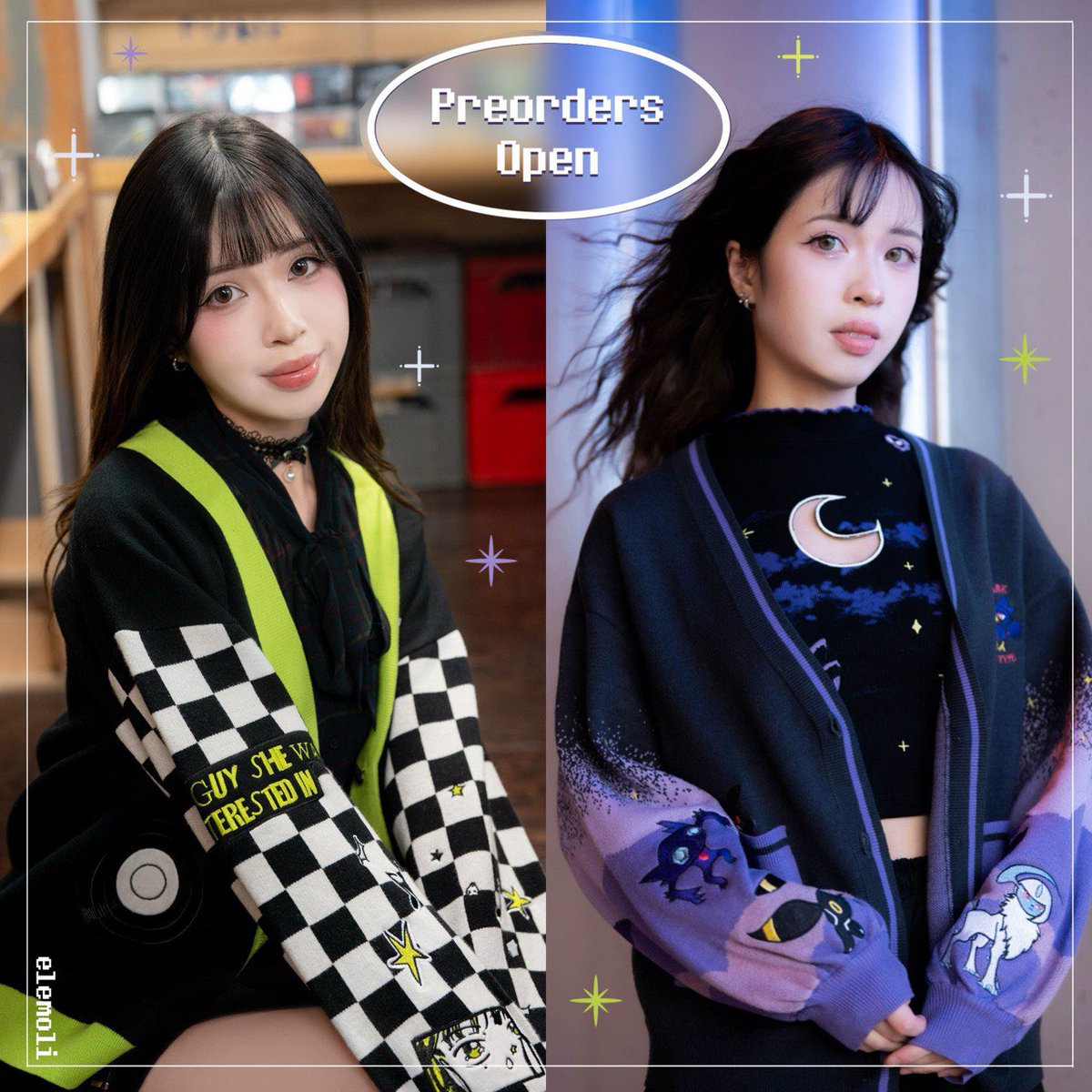 elemoli_'s tweet image. The PREORDERS ARE OPEN! 

💚 Green Yuri cardigan 
💜Gengar top
💜Mimikyu top
💜Banette trousers
💜Lilac ghost cardigan restock
💜Dark type cardigan
💜Dex bag

Thank you so much for your support 🥹