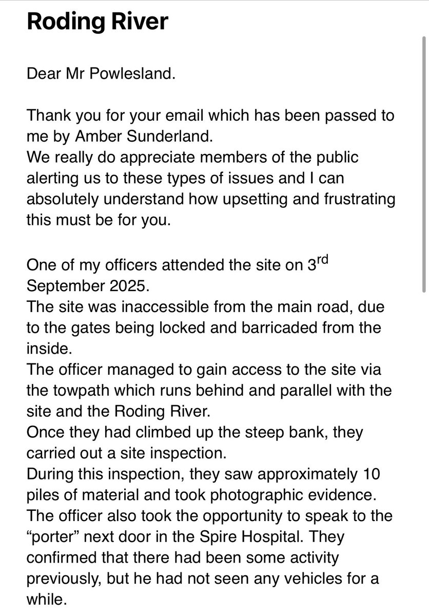 paulpowlesland's tweet photo. Hi EA. I told you about an illegal waste dump next to my river and you wrote me a letter saying you weren’t going to do anything. Would you like to reconsider that decision, shut the site down & order the landowner to remove the waste? 

Location is here, letter & photos below:

https://t.co/BHRQVbLAJZ