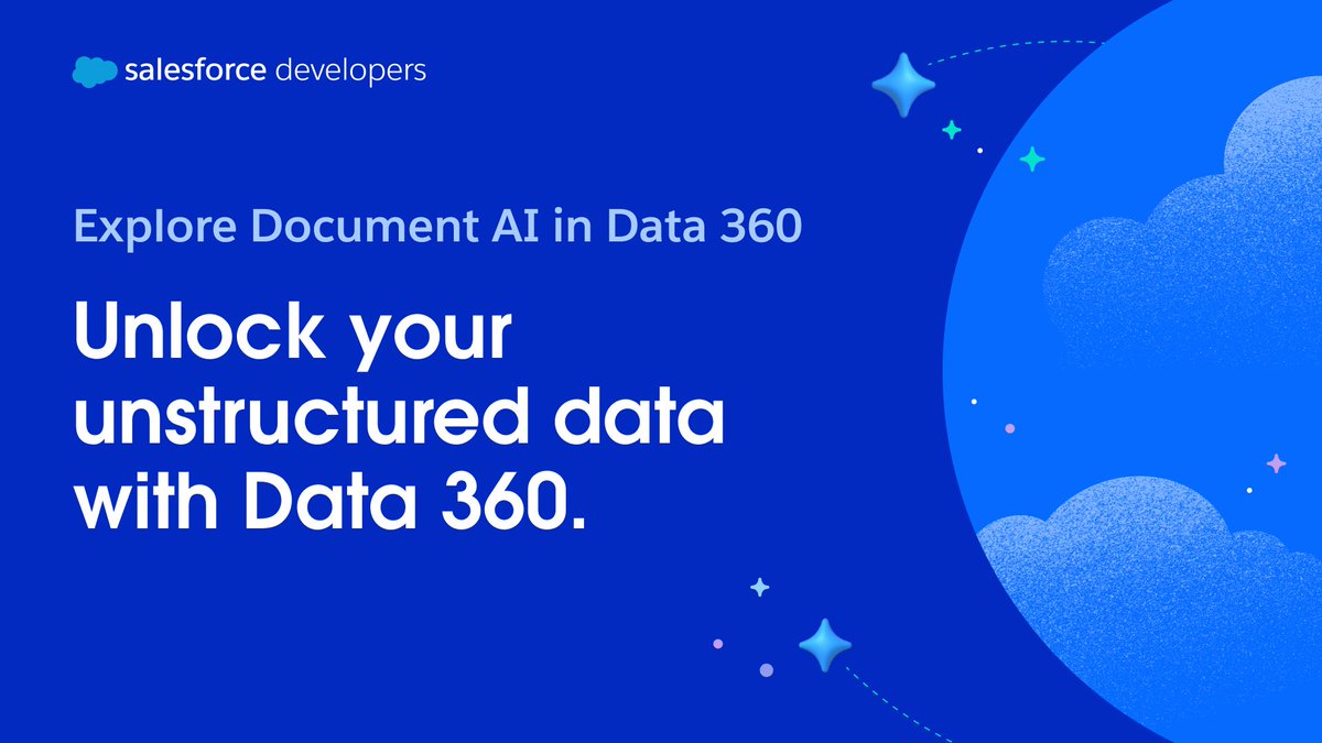 SalesforceDevs's tweet image. Want to automate your workflows using unstructured data? Get to know Document AI in Data 360 ⚡

🎥 Dive into the new YouTube series to learn the basics of extracting data from unstructured documents and connecting Document AI to Agentforce to seamlessly power your apps and…