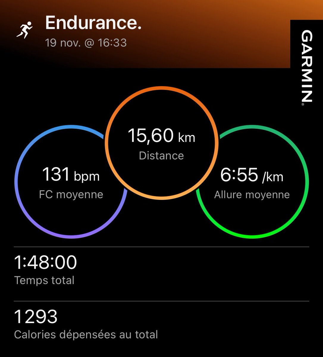 Plan d’entraînement pour la SaintéLyon (sortie bonus en mode #Endurance) : 15,6 kilomètres en 1:48:00 (6:55 min/km).