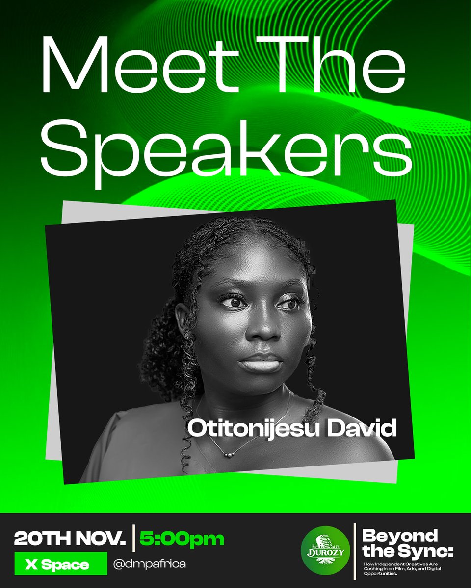 Dmpafrica's tweet image. Introducing Otitonijesu “JT” David , the legal and licensing genius helping African music reach global screens. 
From Mavin catalogue administration to international sync placements, her work connects African sound to worldwide opportunities.

#durozy2025 #beyondsync #xspace