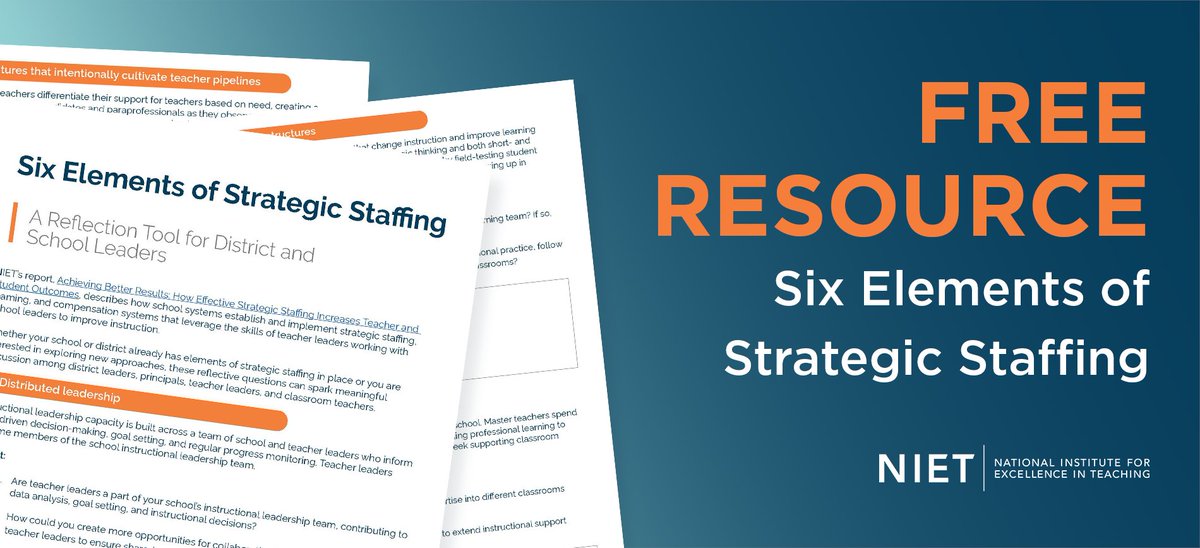 NIETteach's tweet image. 📚 FREE Resource

We&apos;ve created a FREE worksheet of reflective questions surrounding #StrategicStaffing that is designed to spark meaningful discussion among all levels of educators. 🌟

Download it now 👇 

bit.ly/488xJj3

#NIET2025 #Education #EdChat