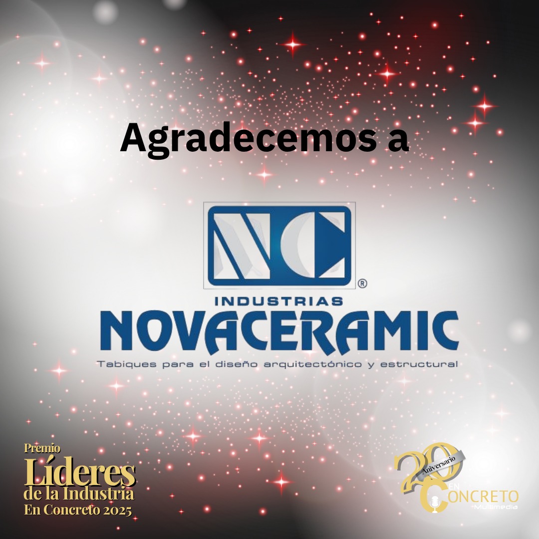 Agradecemos a <a href="/novaceramic/">Novaceramic</a> por su excelencia y por ser un referente en productos de cerámica estructural. ¡Construyamos más, construyamos mejor! 🔧🏗️

Celebramos su compromiso en el 20º aniversario de #EnConcreto y la 11ª entrega de los #PremiosLíderes2025.

📍 Desde el