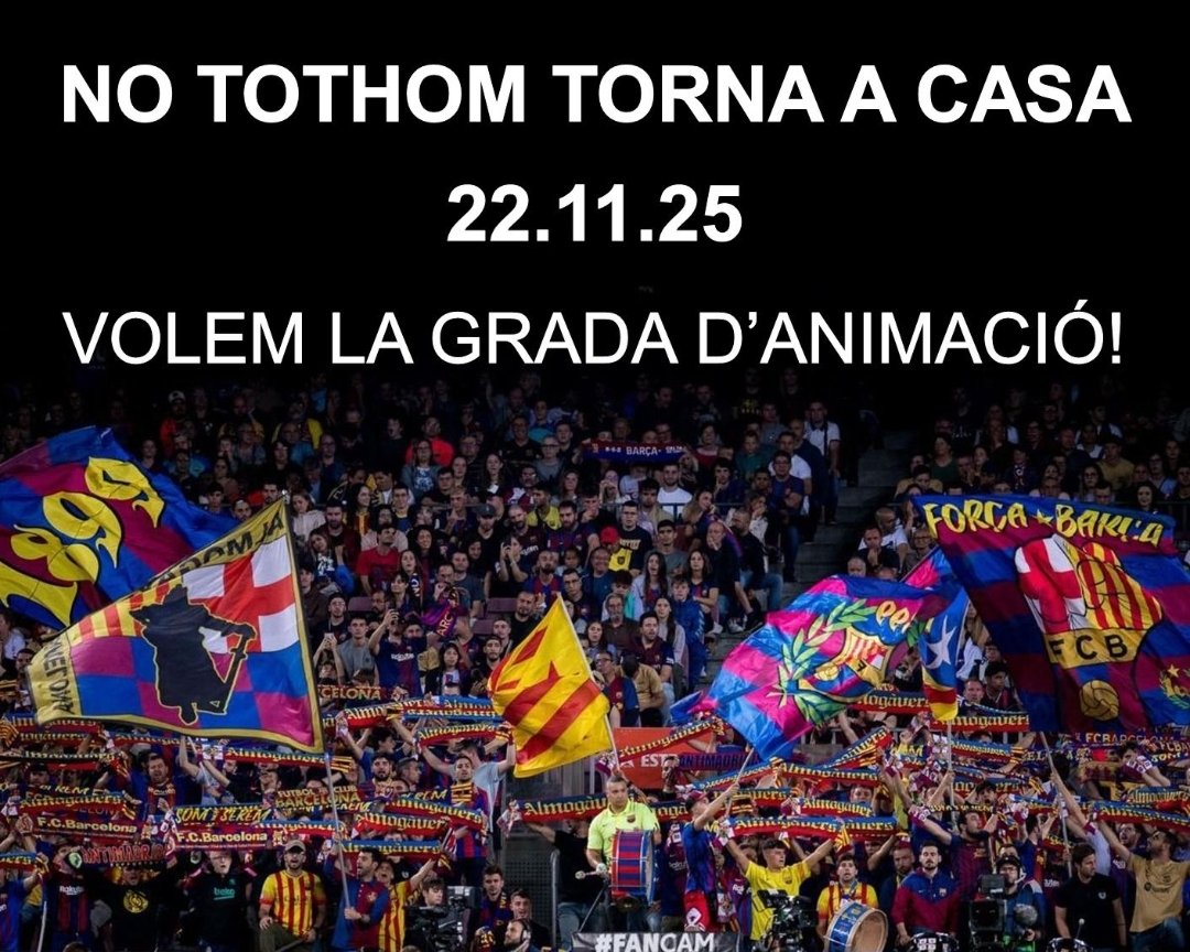 No tothom torna a casa.
Als guiris els hi encantarà ser majoria a l'Estadi. I sense l'espai d'animació. Això sí, molt millor una lona cobrint-la que tenir per exemple a <a href="/PenyaAlmogavers/">Penya Almogàvers</a> animant tot el partit amb banderes, bombos, samarretes Barça i bufandes,...Molt trist.