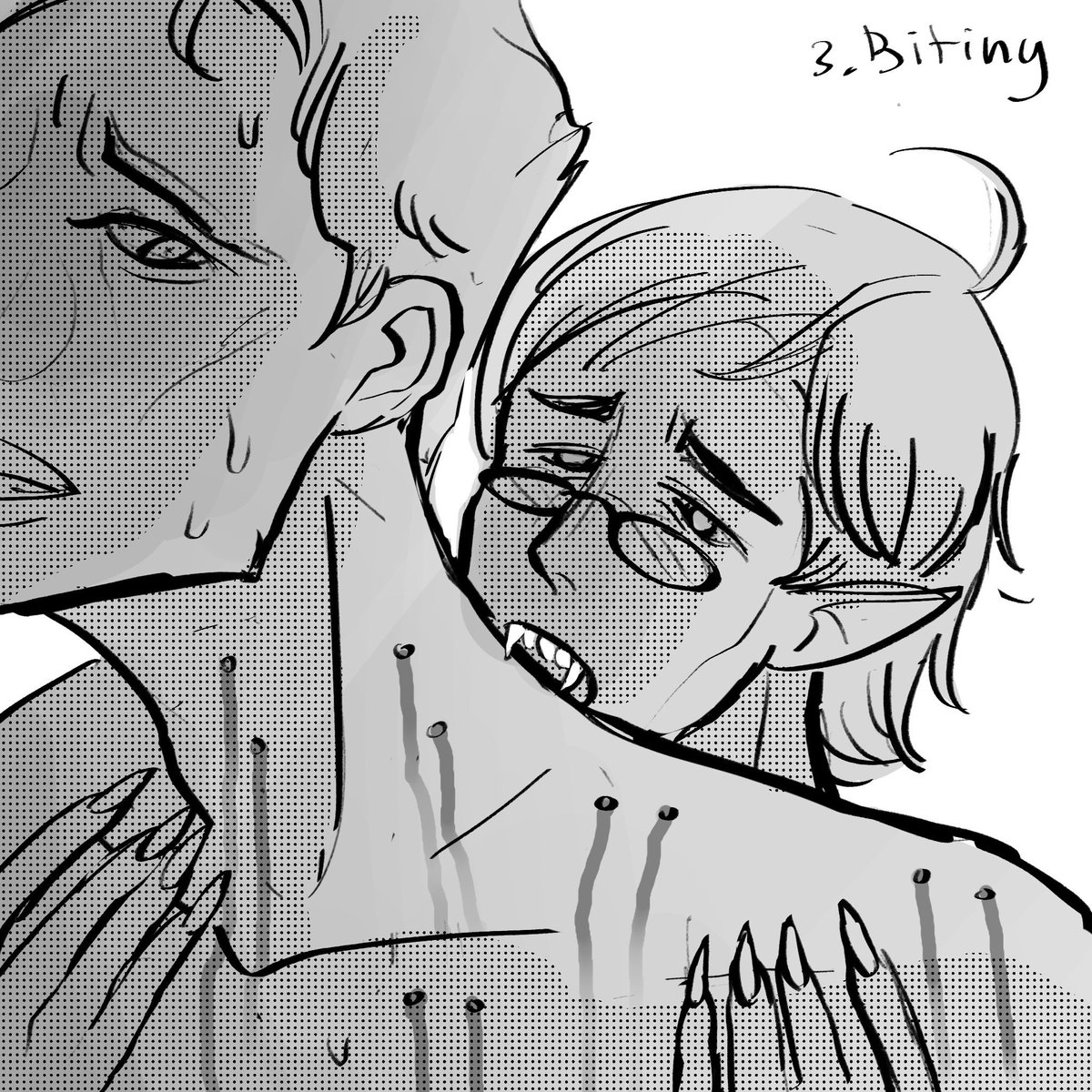 my self-made late hornytober! 
1. kisses
2. dom bottom/sub top
3. biting
#inktober #hornytober