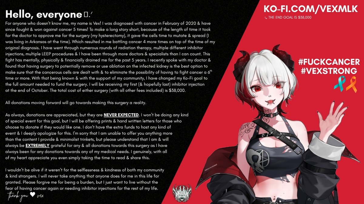 vexmlk's tweet image. PLEASE READ 𖹭.ᐟ

RTs ARE SO APPRECIARED &amp;amp; PLEASE KNOW THAT I AM GRATEFUL TO EACH &amp;amp; EVERY ONE OF YOU WHO EVEN SIMPLY TAKES THE TIME TO READ THIS !

I WANT TO BE RID OF CANCER &amp;amp; THE POSSIBILITY OF IT EVER COMING BACK TO HAUNT ME !

THANK YOU FOR TAKING THE TIME TO LISTEN !