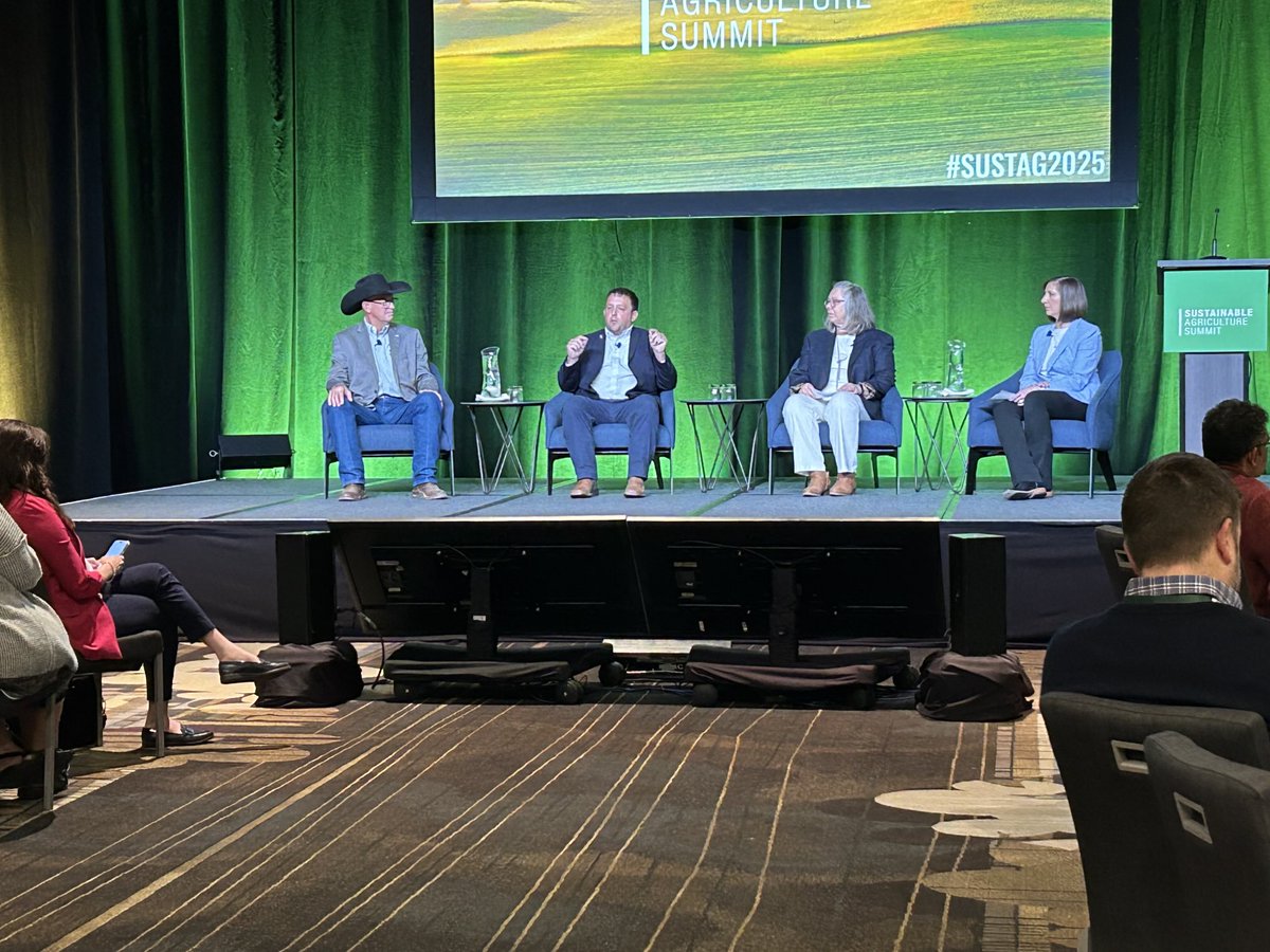 samara333's tweet image. Panel of farmers discussing incorporating sustainable ag practices on their operations #SustAg2025