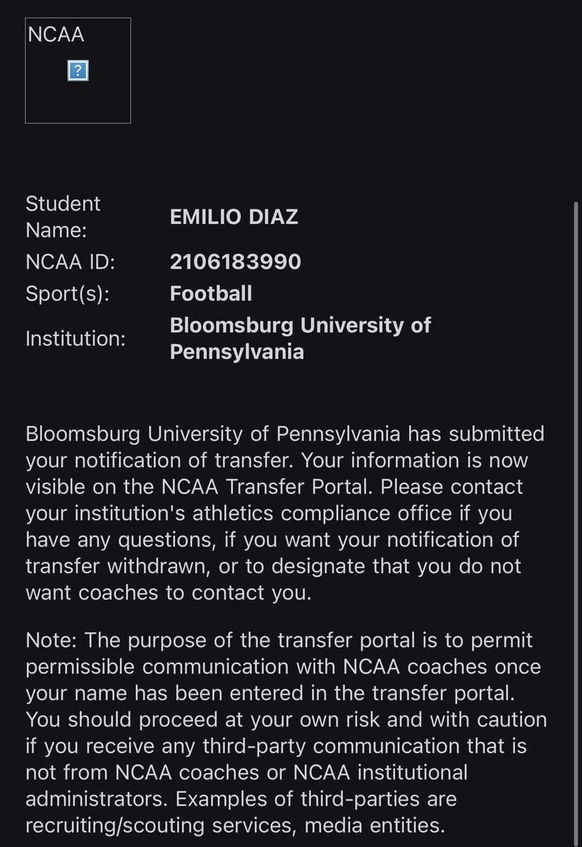 Emilio Diaz TRANSFER PORTAL DT tweet media