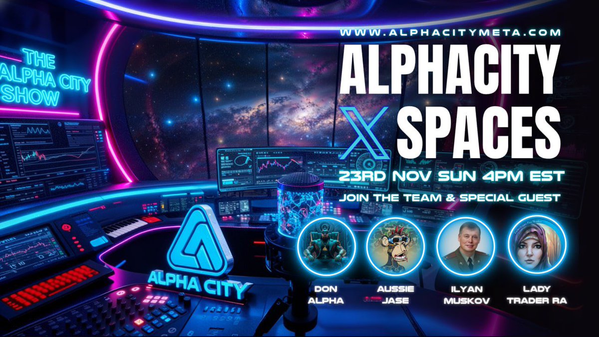 🔥 THIS SUNDAY 4PM EDT 🔥  
The Alpha City Show X Space is going LIVE 🏙️  

<a href="/AlphaCrew23/">Don Alpha</a> dropping ALL the latest $AMETA ecosystem alpha, updates, and heat you need 🔥  

Hosted by your boys <a href="/CrewLeader13/">AussieJase.base.eth</a> &amp; <a href="/IlyanMuskov/">Ilyan Muskov</a>  

Set your reminder, bring the crew, let’s moon this thing