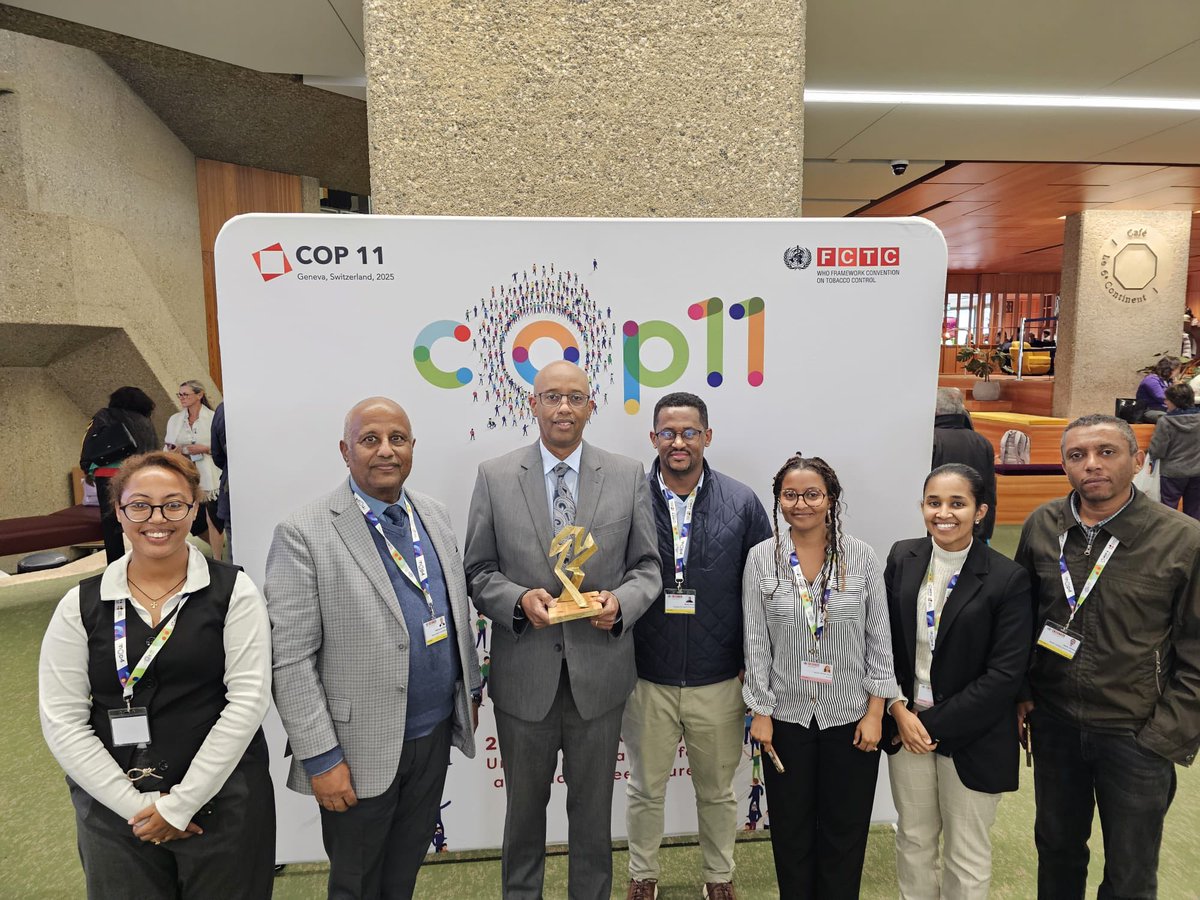 ETMissionGVA's tweet image. The Global Centre for Good Governance in Tobacco Control has recognised Ethiopia for its strong implementation of the WHO Framework Convention on Tobacco Control (FCTC) Article 5.3.
Read more: facebook.com/share/p/1C7C48…