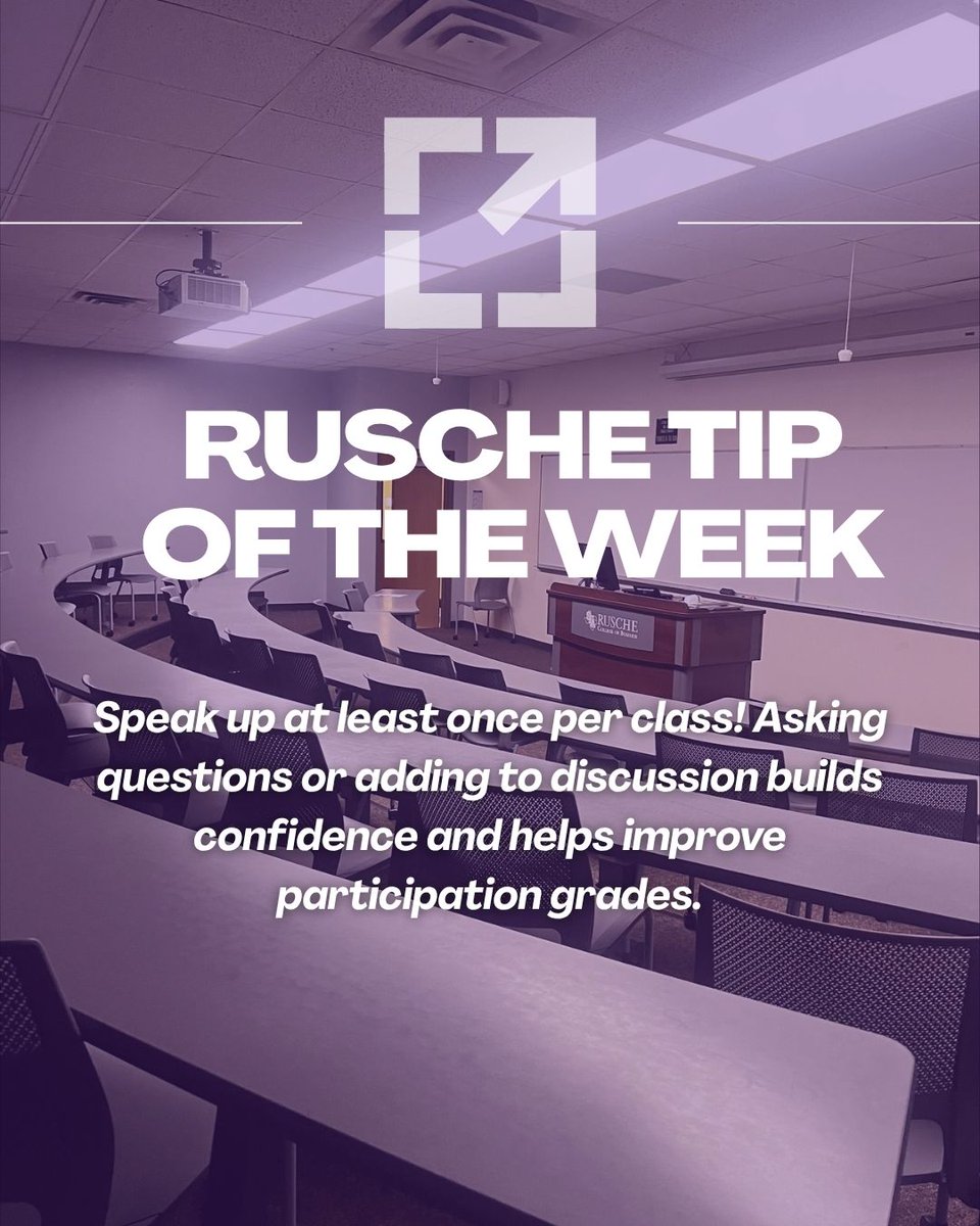 RuscheBusiness's tweet photo. Time for another round of the Rusche Tip Of The Week!
#CollegeTips #StudentSuccess #RuscheBusiness #SFA #AxeEm https://t.co/88Dy0Z2KTQ
