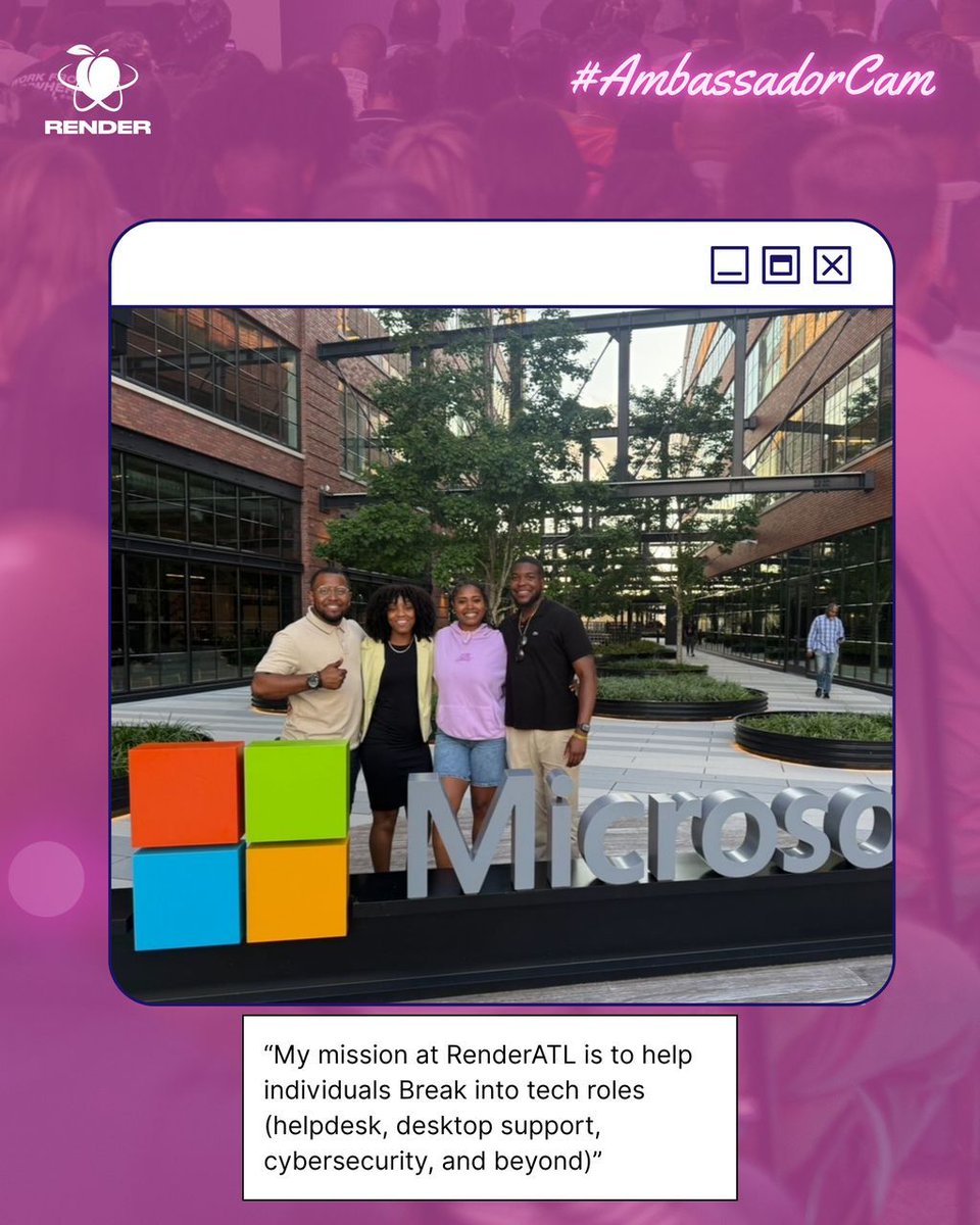 RenderATL's tweet image. This is why Kellani became a RenderATL 2026 Ambassador. He&apos;s on a mission to help people break into tech, build real community, and connect with opportunities that open doors. RenderATL isn&apos;t just another conference—it&apos;s where careers shift, networks grow, and authenticity wins.…