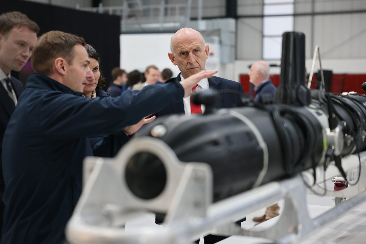DefenceHQ's tweet image. A new era of threat demands that we invest and innovate. 

This afternoon @johnhealey_mp opened a new @HelsingAI drone factory in Plymouth, as we confirm that 13 sites have been identified for new munitions and energetics factories across the UK – creating  1,000 new jobs.