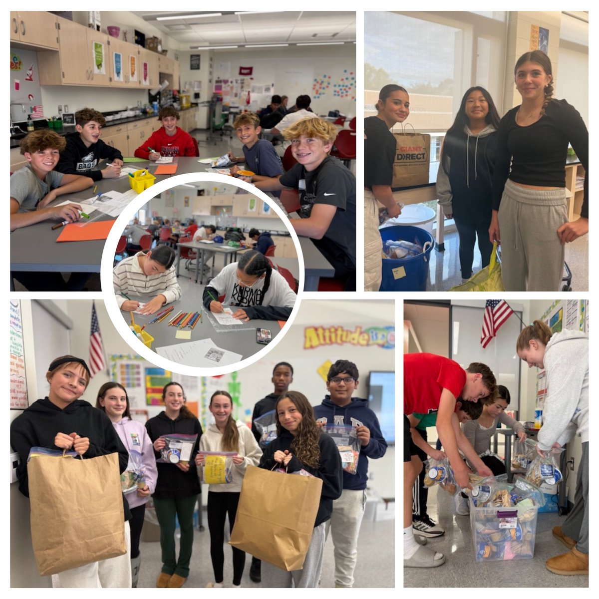GivingTreeFam's tweet image. Thank you to the NJHS students of Sandy Run Middle School for taking part in our Feeding Minds, Filling Bellies Campaign! The students assembled close to 300 snack bags for individuals experiencing #foodinsecurity.
#spreadingkindness #makingadifference #kidscangiveback