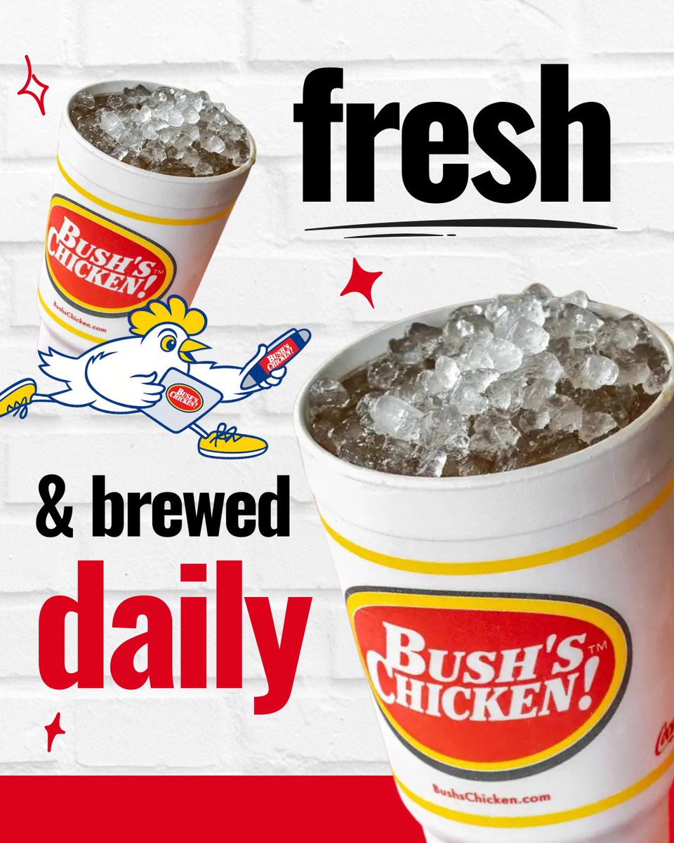 Nothing beats the refreshing taste of Bush's Famous Sweet Tea. 🍹

Brewed fresh daily, it's the perfect pairing for any meal.

#BushsChicken #SweetTeaLove #AustinEats