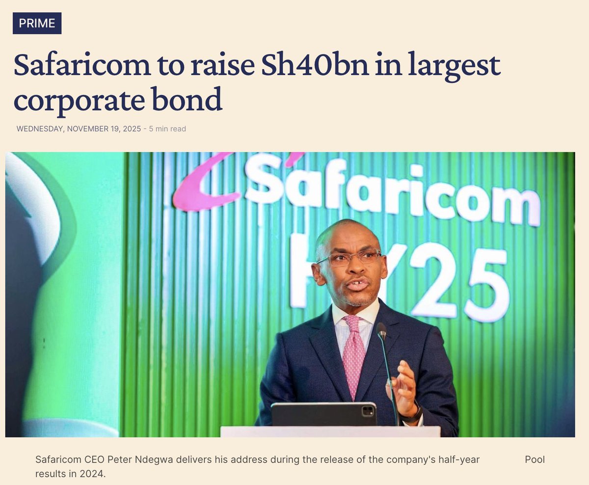 AmbokoJH's tweet image. @BD_Africa&apos;s @KephaMuiruri reports that Safaricom Plc has received @CMAKenya&apos;s green light to raise a multi-tranche Kes 40.0 billion note. 

When EABL&apos;s issuance at 11.8% registered 152.4% performance, I indicated (see quoted tweet) that the it was fundamentally a price…